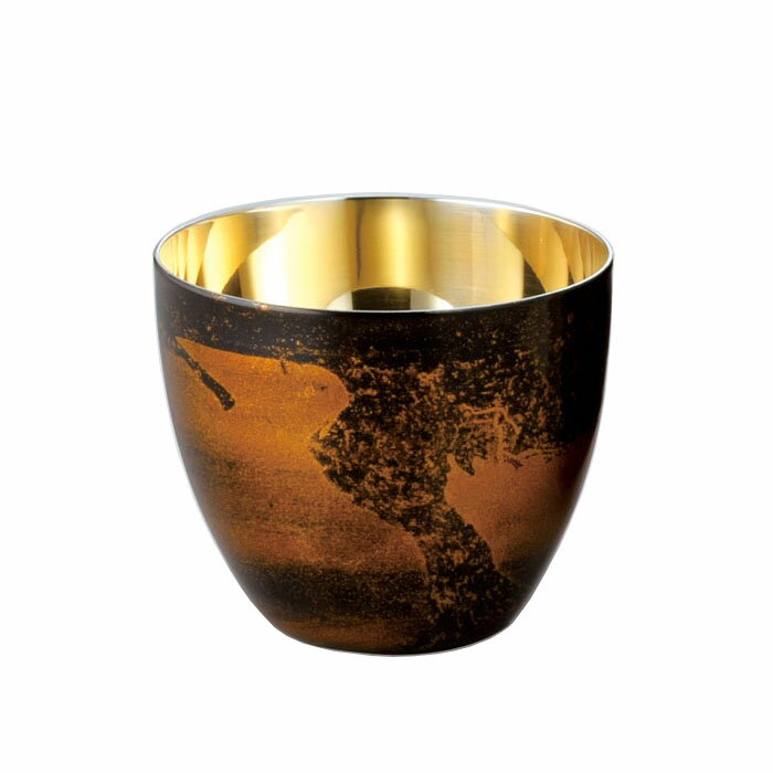 漆磨（シーマ）2重構造ぐい呑み（黒）内金 本漆塗り 1客