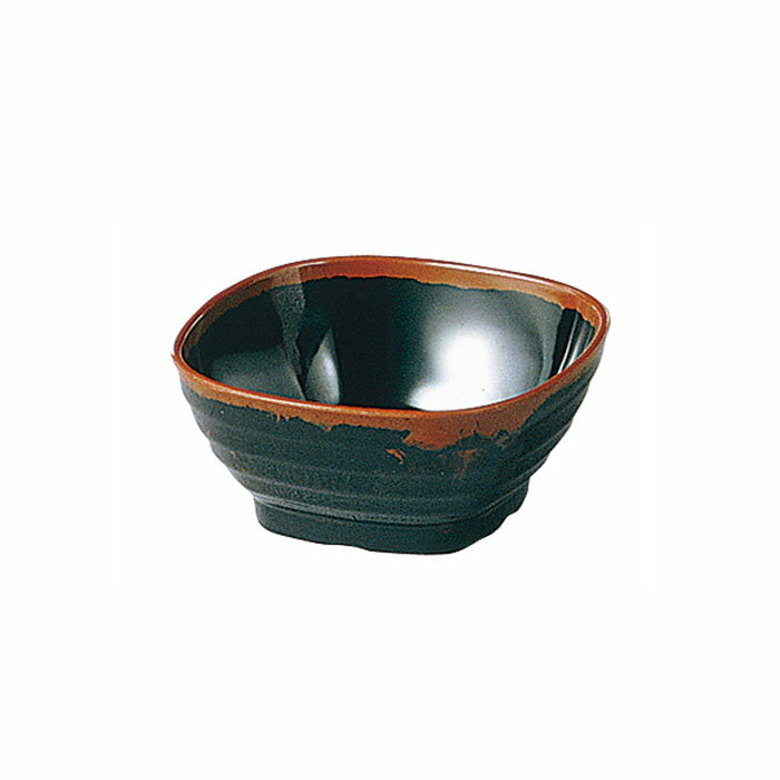 長次郎窯 角小鉢 内黒 メラミン 280ml