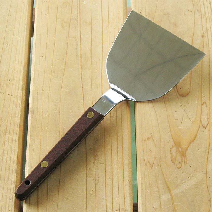 ナガオ 燕三条 起こし金 お好み焼きヘラ 幅9.3cm 木柄 日本製のサムネイル
