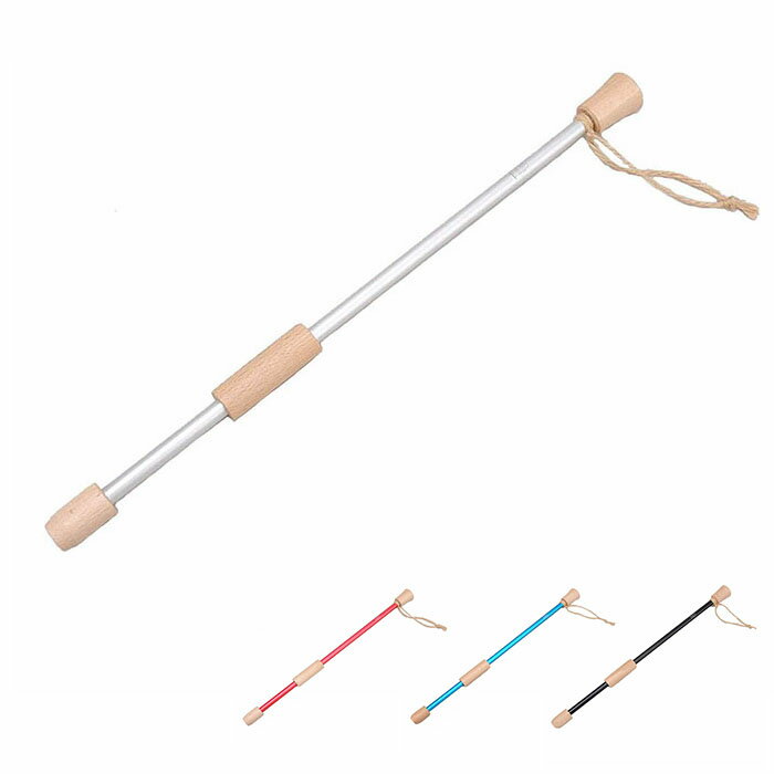 商品仕様 ●材質：アルミニウム（カラーアルマイト加工）/ 天然木 ●サイズ：約長さ360x23mm ●重量：約28.5g ●原産国：日本製（燕三条）片力商事 商品の特徴 ●アルミ製の火吹き棒（全4色）です。 ●両端と持ち手部分に木材が使用さ...