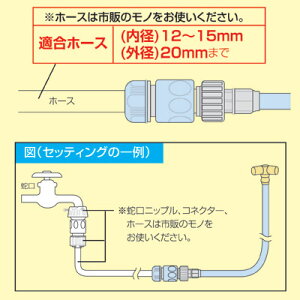 家庭用ミストシャワーガーデニング家庭菜園涼感水道ホースにつなぐだけで爽やかミストシャワー!●わが家でどこでもミスト