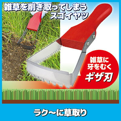 大型ギザ刃と直刃に加えて左右に横刃をサメの歯のようにデザイン 横刃は茎の長い雑草を刈るのに効果を発揮 雑草を削ぎ取ってしまうスゴイヤツ 園芸 園芸用品 草抜き 雑草 最新発見 抜き 道具 ガーデン 除草 Sv 6971 ガーデニング ラク に草取り 庭