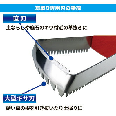 最大90 Offクーポン 大型ギザ刃と直刃に加えて左右に横刃をサメの歯のようにデザイン 横刃は茎の長い雑草を刈るのに効果を発揮 雑草を削ぎ取ってしまうスゴイヤツ 園芸 園芸用品 草抜き 雑草 抜き 道具 除草 庭 ガーデニング ラク に草取り ガーデン Sv 6971