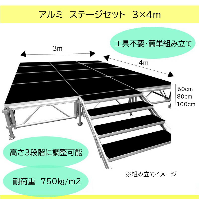 【エントリーでP10倍】組立簡単 ステージセッ...の紹介画像3