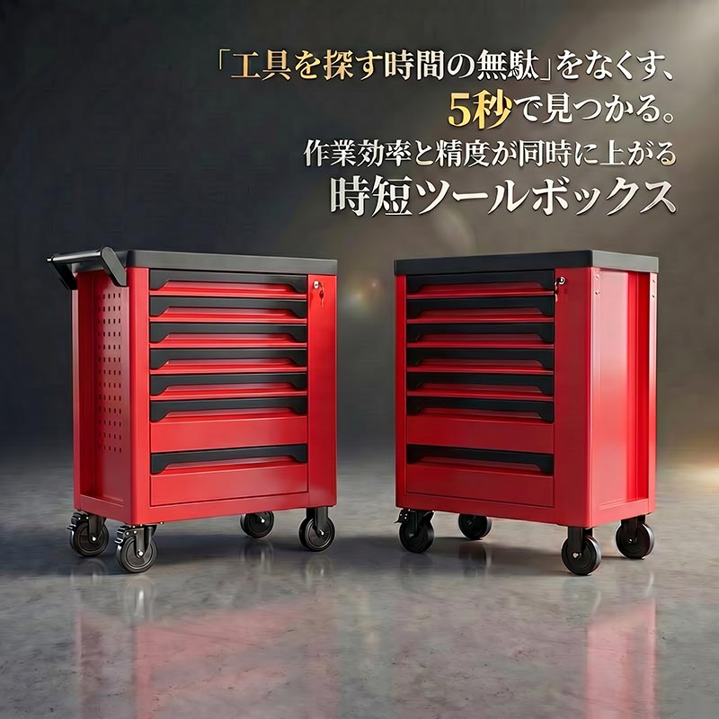 乐天商城 - 235点ツールセット ツールカート 7段キャビネットタイプ 工具箱 工具ボックス ツールボックス 工具BOX 工具入れ 工具ケース ツールBOX 道具箱 ツールチェスト DIY工具 組み立て 整備 7段式引き出しタイプ ツールチェスト チェスト キャビネット セット スチール