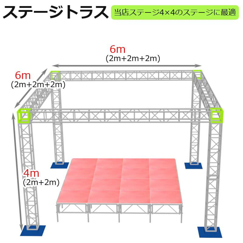 トラスセット ステージトラス 6×6×4m 軽...の紹介画像2