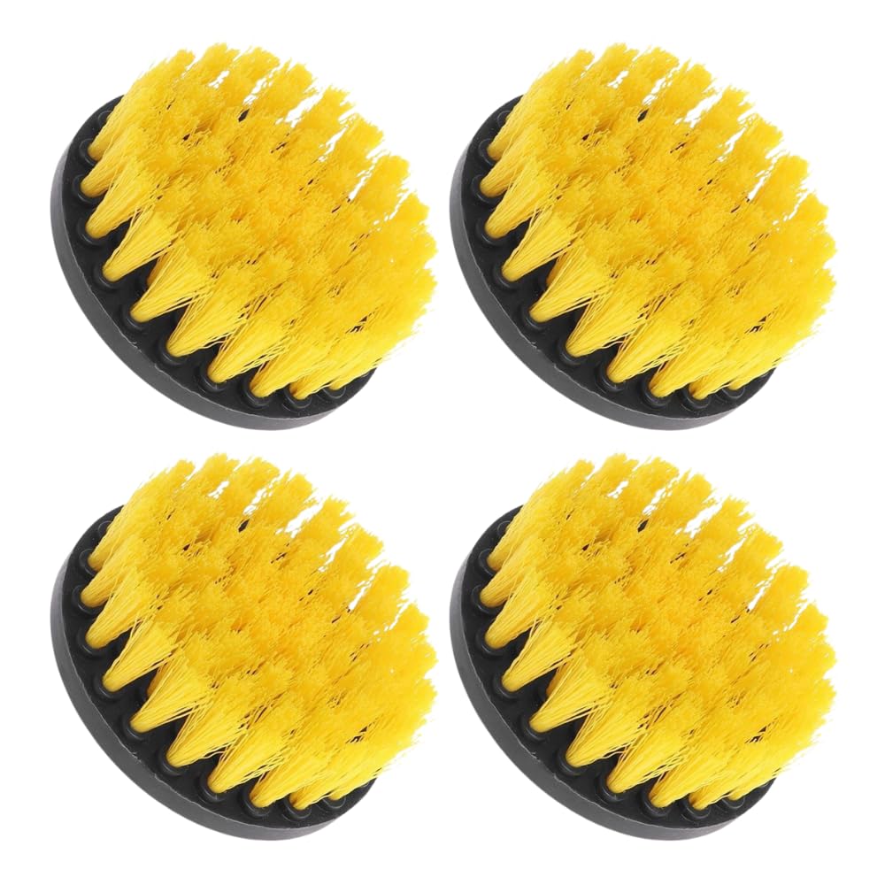 ideamall ドリルブラシ 回転ブラシ 浴槽 電動掃除ブラシ 洗車 タイル 電動ドリル ポリッシャー イエロー