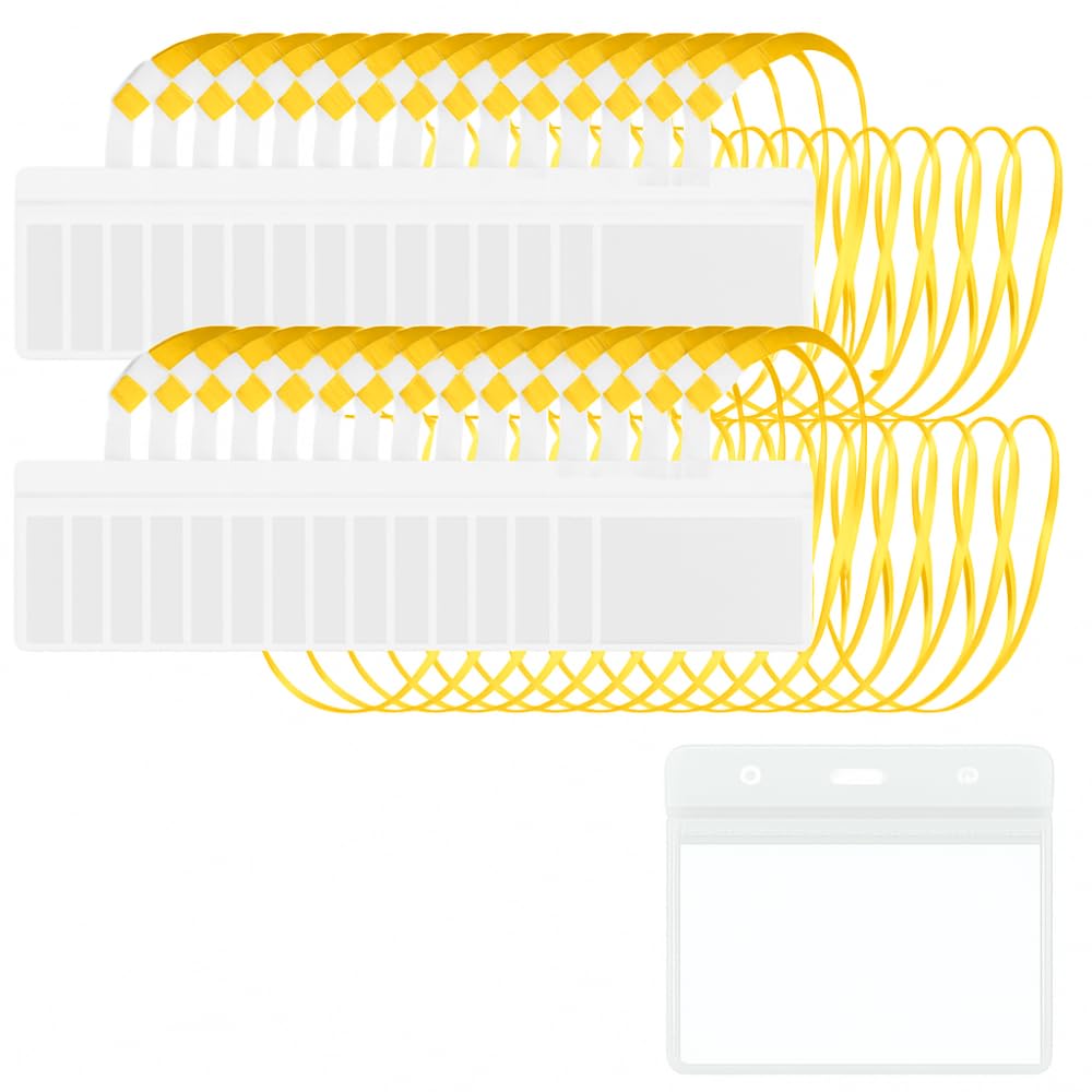ideamall ネームホルダー 名札ケース 首下げ 首掛け ストラップカラー 30個セット