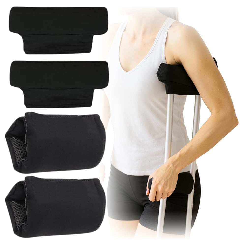 ideamall 松葉杖 カバー 松葉杖カバー クッション クッションカバー 脇下 グリップ 4個セット 滑り止め..