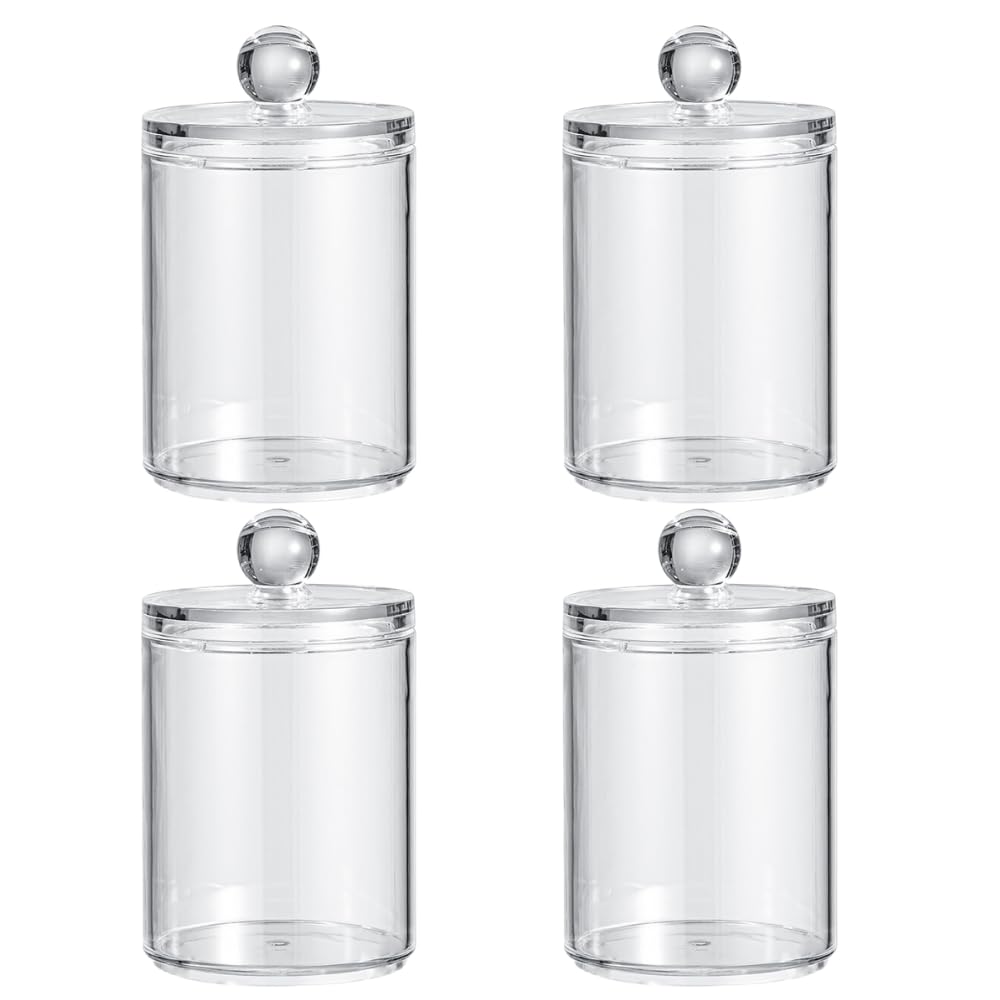 【ポイント5倍】 ideamall コットンケース アクリル コスメ スキンケア 小物 綿棒 収納 4個セット