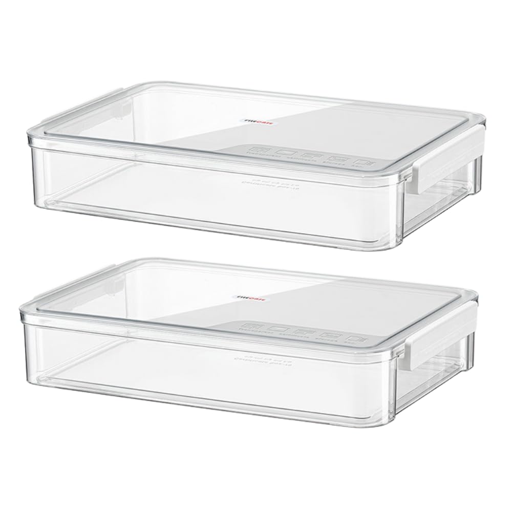 ideamall 書類ケース 収納 クリアケース 蓋付き 書類整理 クリア 頑丈 重ね置き可 A4サイズ 2個セット