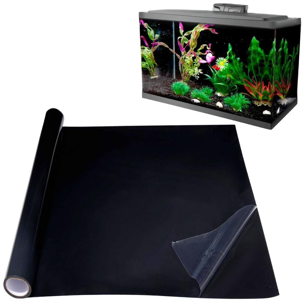 ideamall 水槽 バックスクリーン 背景シート アクアリウム スクリーン 熱帯魚 ブラック 2m