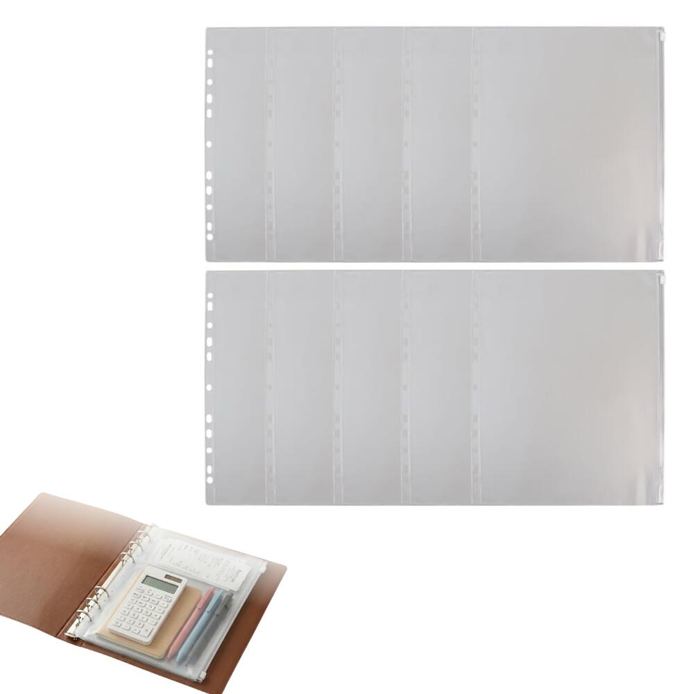 商品情報 主な仕様 【書類整理が簡単に！】バインダーファスナーポケットで、レシートやメモをスマートに収納。 【ジッパー付きで安心】貴重品や筆記用具を安全に収納し、持ち運びにも最適な便利アイテム。 【半透明デザイン】中身が見やすいデザイン！ スタイリッシュかつ実用的なポケットで整理整頓が楽しくなる♪ 【水濡れもOK】防水仕様だからカフェや外出先でも安心して収納できる。 。
