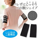 インナー こっそり重ね着 二の腕シェイパー 【送料無料 メール便】Tシャツ袖+裏側パワーネット 二重構造 引き締め 二の腕 スッキリ 通気性 ポイント消化 母の...