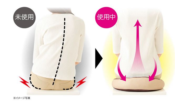 クッション 低反発リバーシブル足らくクッション 円座 座骨  姿勢ピン 伸ばす 負担 軽減 サラッと もっちり 体重 受け止め リビング まくら [2]
