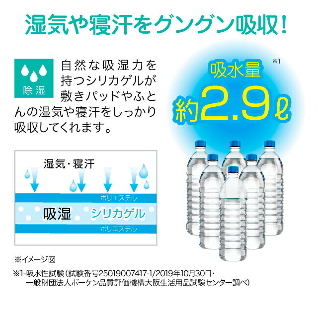 洗えるふとん除湿シート　アイボリー　2枚組【数量限定　2枚組　1枚980円】　除湿 抗菌防臭 防ダニ 防かび 寝汗も吸収 くり返し使える 洗濯機OK 布団 押入れ 夏　安売り　値引き　お買い得　割り引き　色はアイボリーとなります。 2