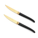 クチポール リブ ブラックマットゴールド 2点セット ギフトボックス入り Cutipol RIB 【正規販売代理店 カトラリー ブラッシュド マット ギフト 結...