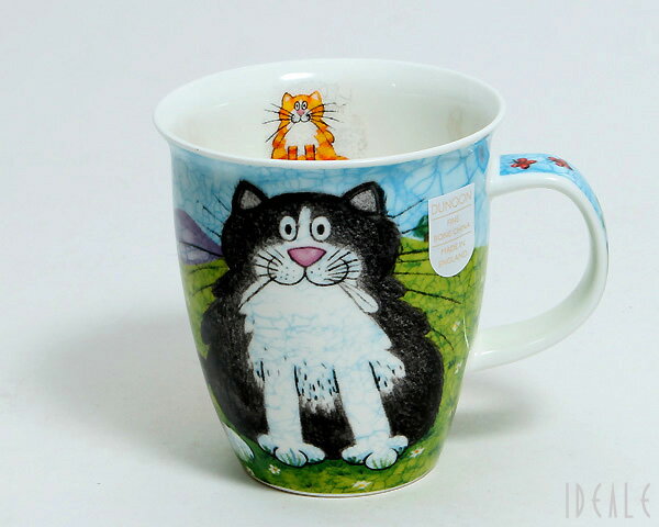 ダヌーン マグ NEVIS おすまし白黒猫 HAPPY CATS BLACK Dunoon Mug 【正規販売代理店 マグカップ ギフト 結婚祝い プレゼント 贈り物】