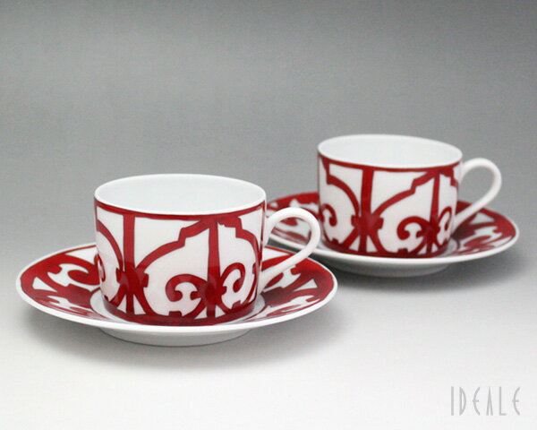 エルメス(HERMES) ガダルキヴィール 11016 ティーカップ&ソーサー ペア 【セット ギフト 結婚祝い プレゼント お中元 贈り物 ギフトセット 食器...