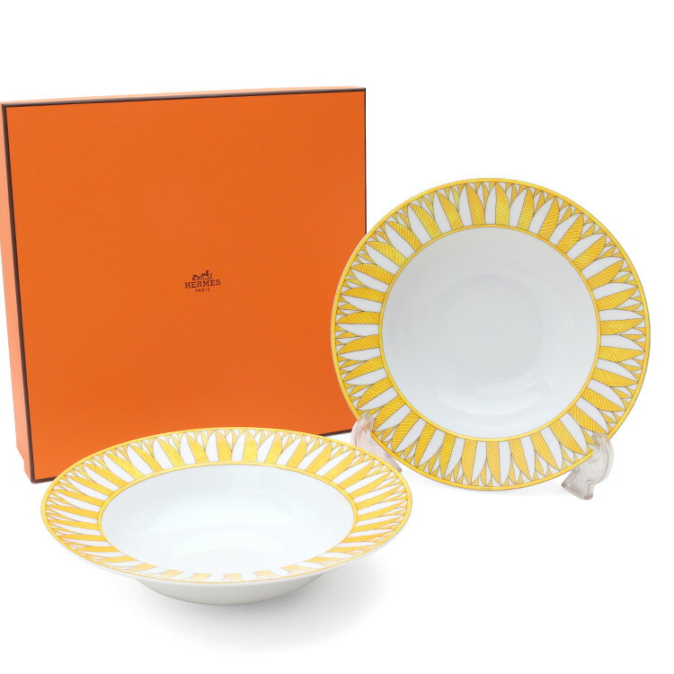 エルメス ソレイユ パスタプレート 24cm ペア SOLEIL D’HERMES 【食器 お皿 ギフト 結婚祝い プレゼント 贈り物 ギフトセット 食器セット】【食器 カトラリー】【ギフト】のサムネイル