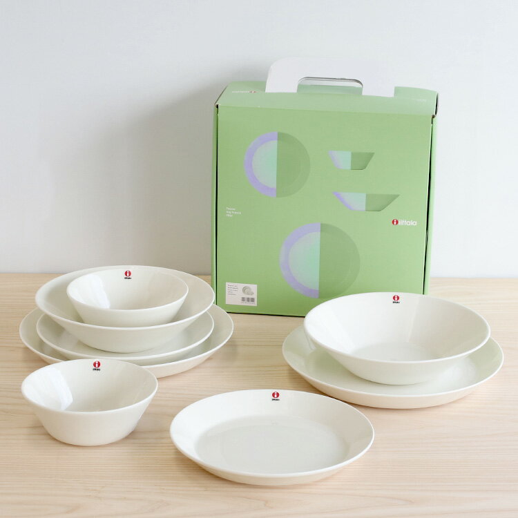 イッタラ(iittala) ティーマ(Teema) ホワイト スターターセット 箱入(プレート21cm×2/プレート26cm×2/ボウル15×2/ボウル21cm×2) 【耐熱 お皿 ギフト 結婚祝い プレゼント 贈り物 新生活】【食器 カトラリー】【iittala イッタラ】【ギフト】