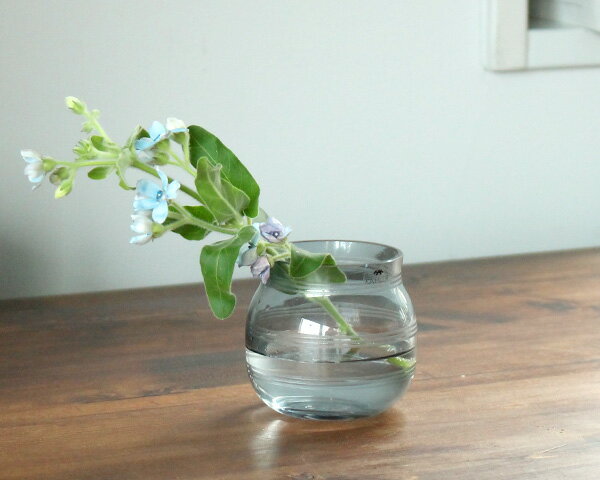 ケーラー オマジオグラス ティーライトホルダー/ベース 75mm スチールブルー Kahler Omaggio Glass 【ベース 花瓶 ギフト】の写真
