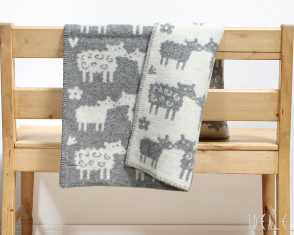 クリッパン(KLIPPAN) 242401 ロッタのヒツジ ウールミニブランケット 65×90cm グレー(グレイ) 【ひざ掛け 新生活】 [2]