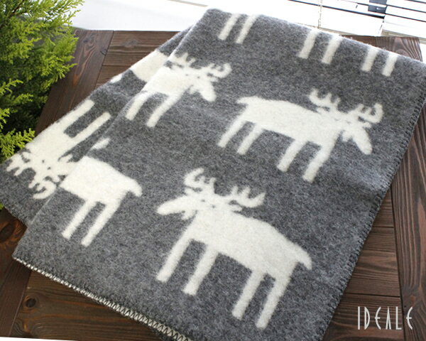 11%OFF＆割引クーポン クリッパン(KLIPPAN) 240401 ムース ウール ハーフブランケット 90×130cm グレー（グレイ） 【毛布】