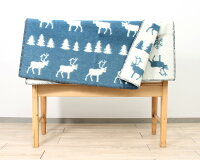 クリッパン(KLIPPAN) 243501 WILDERNESS/ウィルダネス ウール ハーフブランケット 90×130cm アイスブルー 【毛布】