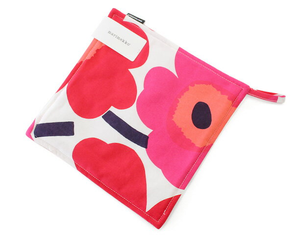 マリメッコ ピエニウニッコ ポットホルダー（鍋敷き）22x22cm レッド marimekko PIENI UNIKKO [ネコポス対応可(3枚まで)] 【ポットマット ギフト 結婚祝い プレゼント 贈り物】