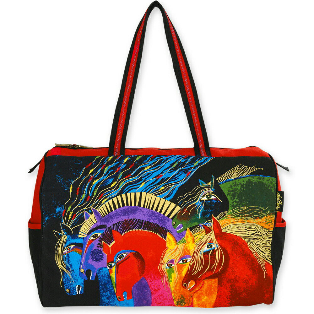 トラベルバッグ お買い物バッグ キャンバス ローレルバーチ LAUREL BURCH WILD HORSES OF FIRE ワイルドホース デザインされた 馬 ラージ お出かけバッグ LB4841