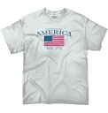 アメリカン プライド メンズ Tシャツ USA フラッグ 国旗 ホワイト 半袖 American Pride T Shirt United States Of America Flag USA