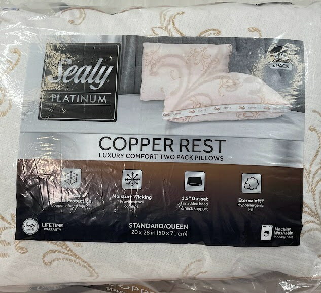 Sealy Premium Copper Rest まくら 2個セット カッパーレスト ピロー 枕 綿シーリー100% 生地 低刺激性