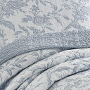 Laura Ashley ローラアシュレイ【シングル】Amberley Cotton Quilt Set スパブルー ベッドキルトセット マルチカバー キルト 寝具 ベッドカバー ピロケース 枕カバー1枚 ベッドキルト 布団カバー 3