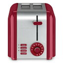 Cuisinart CPT-320R 2-Slice Compact Toaster, Stainless Steel/Red ステンレス製でコンパクト設計 6パターン設定シェードダイヤル 再加熱除霜とベーグルコントロール ワイドトースタースロット 引き出し式クラムトレイ●ポップアップトースター CPT-320R 人気 クイジナート コンパクト ステンレス トースター Cuisinart CPT-320R 2-Slice Compact Toaster, Stainless Steel/Red●