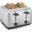 ハミルトンビーチ 4 スライス トースター ベーグル用エクストラワイドスロット トーストブースト スライド式パンくずトレイ 自動シャットオフ つや消しステンレススチール