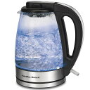 【本日5%オフクーポン！】 電気ケトル コードレス 人気 Hamilton Beach ハミルトンビーチ 1.7L LED ガラス 40864 電気ポット Glass Electric Kettle 輸入 海外 プレゼント