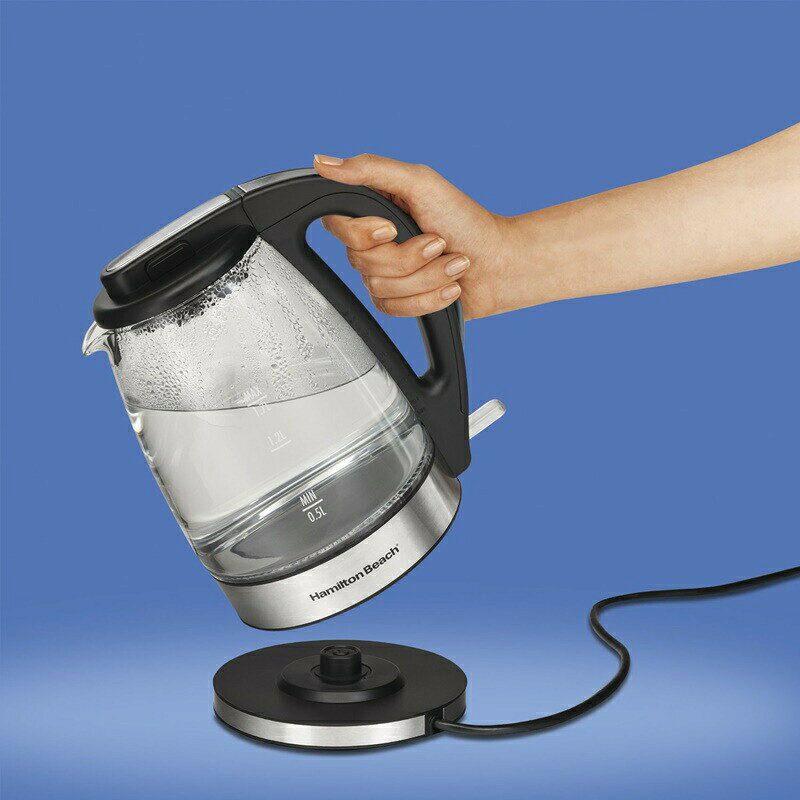 �ŵ����ȥ� �����ɥ쥹 �͵� Hamilton Beach �ϥߥ�ȥ�ӡ��� 1.7L LED ���饹 40865 �ŵ��ݥå� Glass Electric Kettle 1.7-Liter ���å��� ���� ͢�� ���� �ץ쥼���