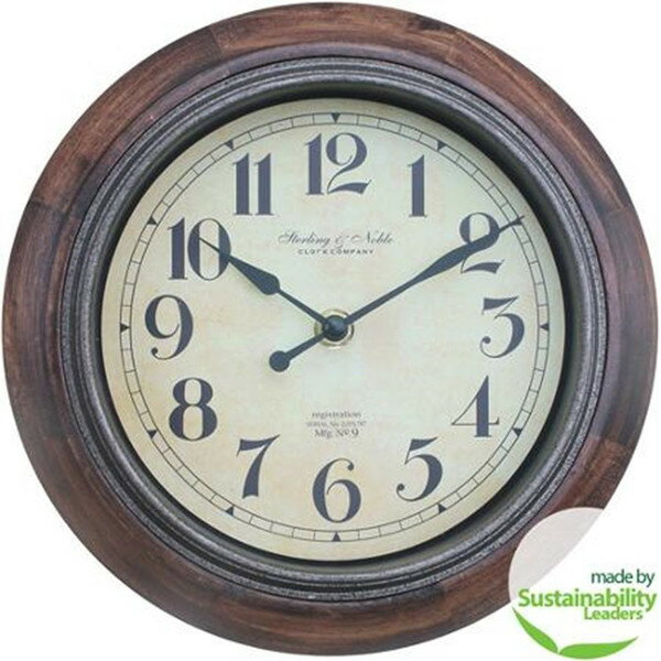 掛け時計 おしゃれ 見やすい 素朴な アンティーク風 木製 フレーム 時計 22.2cm 掛け時計 壁掛け