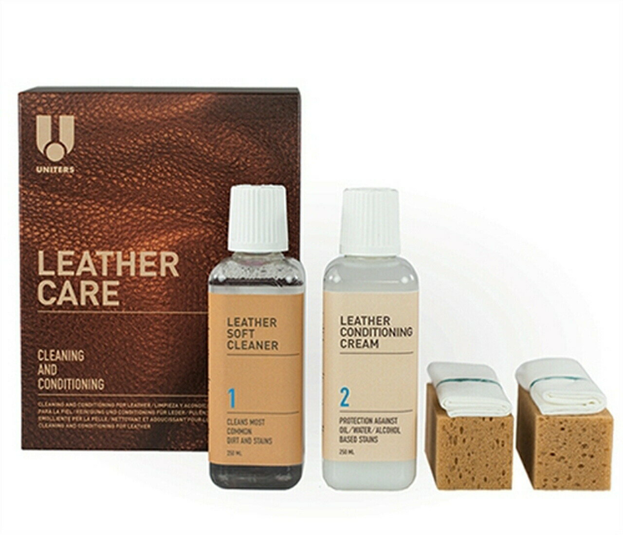 Leather Master Cleaning and Conditioning Leather Care Kit - 250mlx2 250mlレザーソフトクリーナー-すべてのレザータイプに適した穏やかな水性のクリーナー。 250mlレザ...