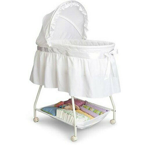 全商品お買い得クーポン発行中 Delta Children 乳幼児用 ベビーベッド バシネット ホワイト 出産祝い Sweet Beginnings Bassinet