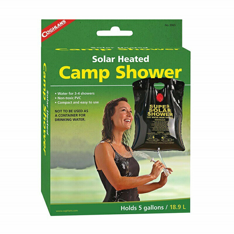 携帯シャワー 18.5L コフラン ソーラー キャンプ シャワー 海水浴 Coghlan s Solar Heated Camp Shower 5-Gallon Black おしゃれ 災害 停電 快適 地震