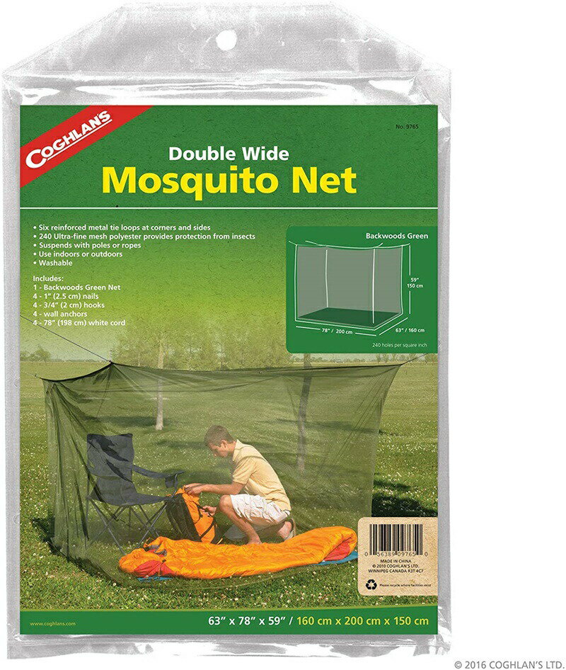 アウトドア 輸入 キャンプ コフラン 蚊帳 モスキートネット COGHLANS 9640 32x78 Mosquito Bed Net おしゃれ 災害 快適