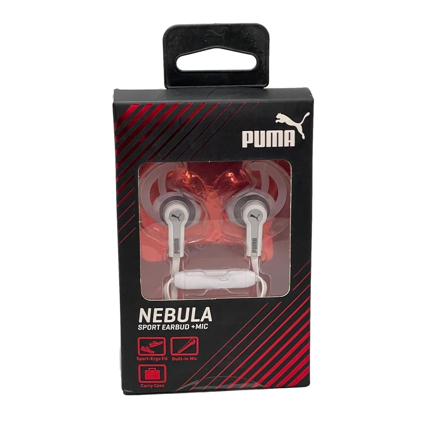 プーマ インナーイヤーパッド 人気 使いやすい スポーツ用イヤホン マイク付き PUMA NEBULA Sport Earbud +Mic ホワイト