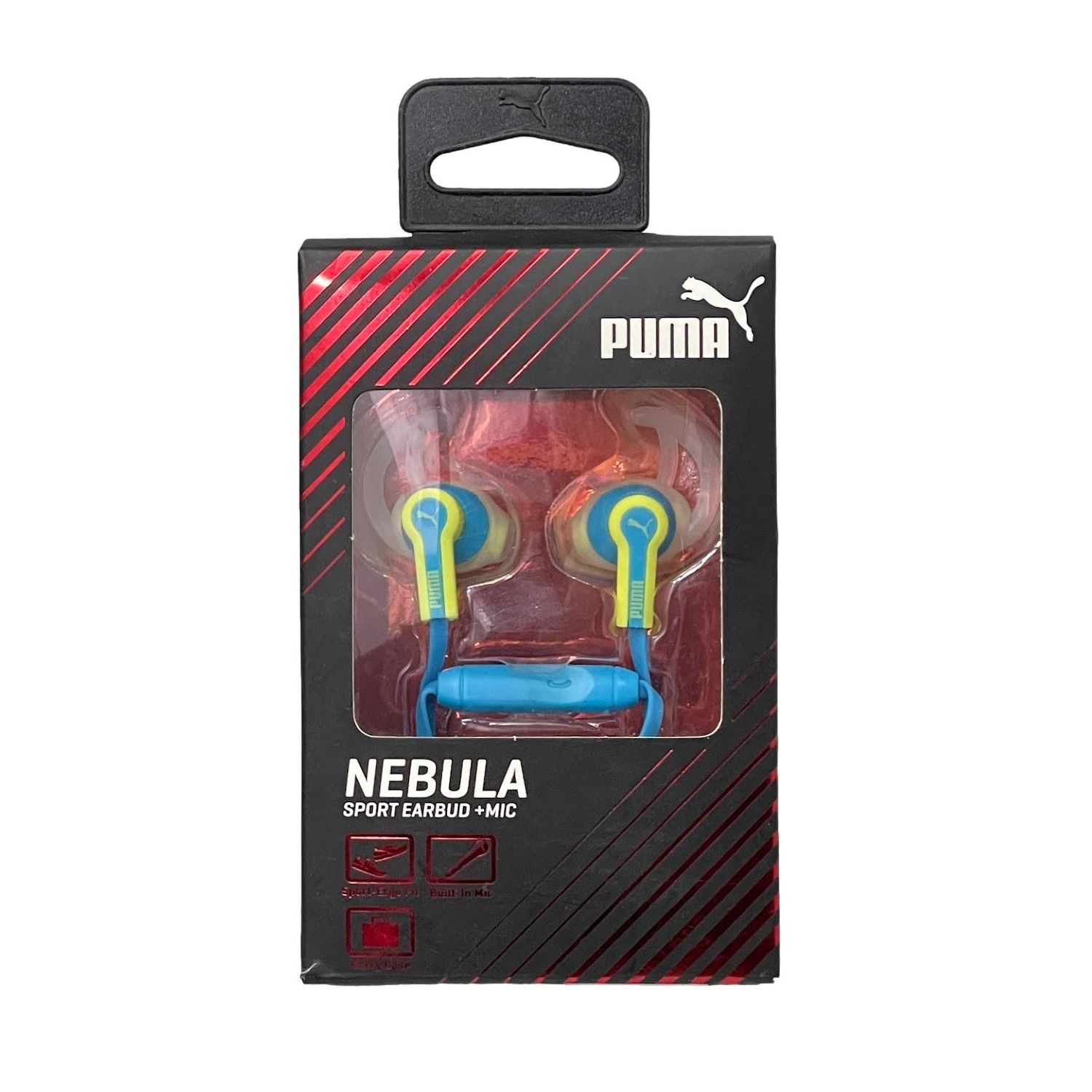 プーマ インナーイヤーパッド 人気 使いやすい スポーツ用イヤホン マイク付き PUMA NEBULA Sport Earbud +Mic ブルー イエロー