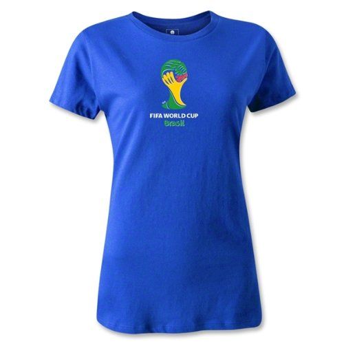 全商品お買い得クーポン発行中 レディース 2014 ワールドカップブラジル FIFA オフィシャルエンブレム Tシャツ ロイヤルブルー2014 FIFA World Cup Brazil TM Emblem Women s T-Shirt Royal 