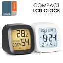 【エントリーでポイント5倍】置き時計 LCDクロック 目覚まし時計 デジタル時計 コンパクト 時計 温度計 湿度計 デジタル目覚まし時計 アラーム機能 スヌーズ...