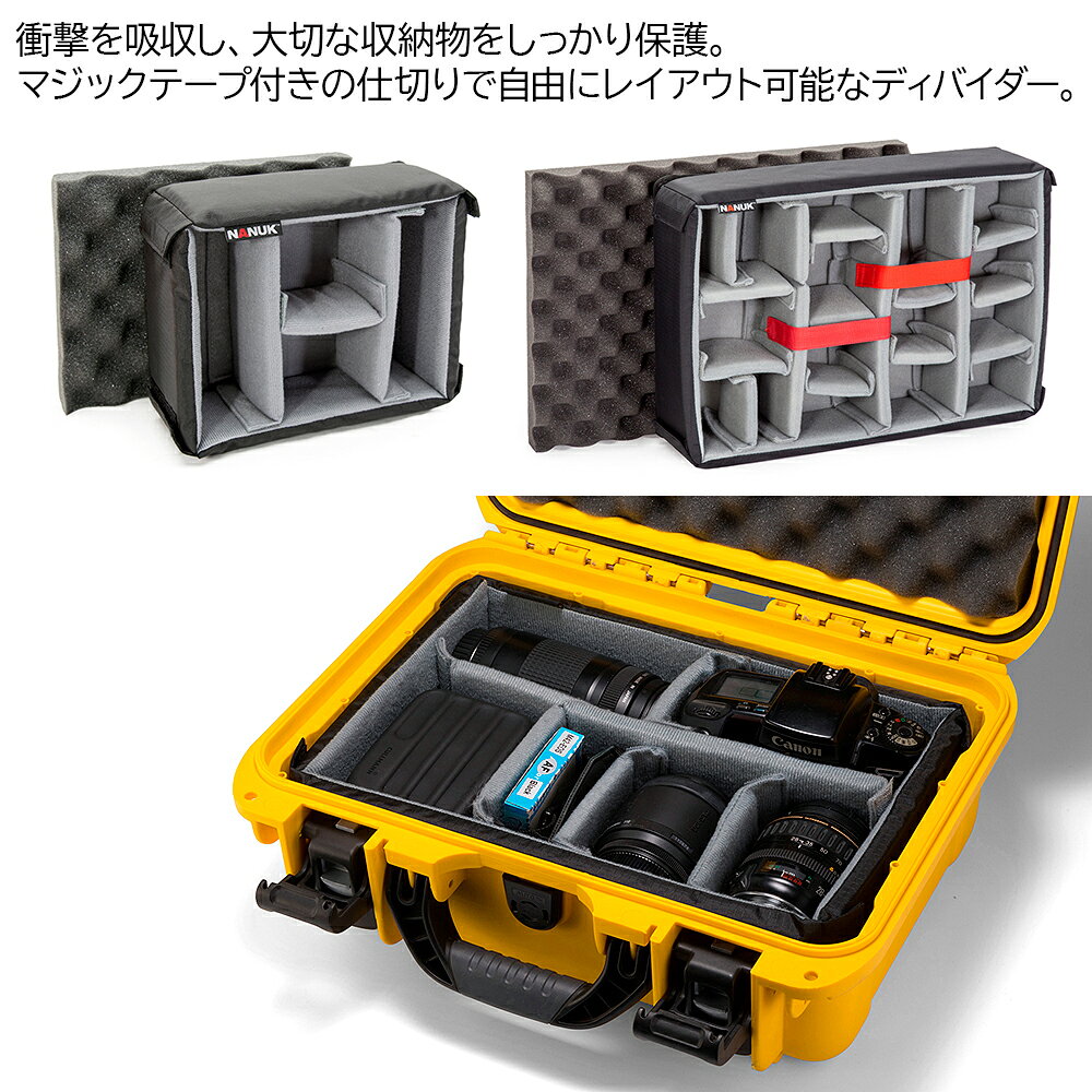 ディバイダー DVI938 タカチ電機工業 NANUK ナヌーク NK938 NKK938 専用 パッド入り 仕切り クッション インナーケース 自由 レイアウト マジックテープ 着脱 整理 保護 ハードケース 防水キャリングケース用 機材 カメラ ドローン 持ち運び 衝撃吸収 【送料無料】 idealtrunk-10000327 アイデアルトランクネットショップ サンプル画像2