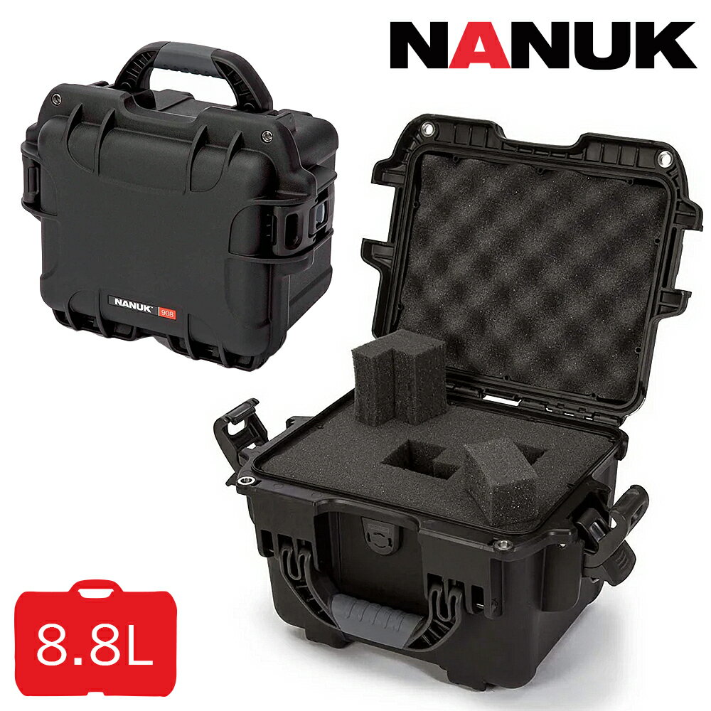 Rakuten - タカチ NANUK 防水キャリングケース ナヌーク NK908BS スポンジ付 内装有り ブラック IP65 防水ケース ハードケース 高耐久 耐衝撃 プロテクターケース ペリカンケース ツールケース ドローン カメラ 撮影 運搬用 カナダ製 他メーカー同梱不可