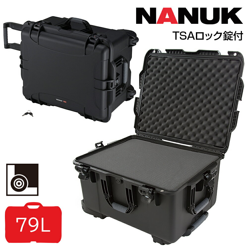 タカチ電機工業 鍵付防水キャリングケース NKK960BS TSAロック錠付 内装スポンジ有り NANUK CASE(ナヌ..